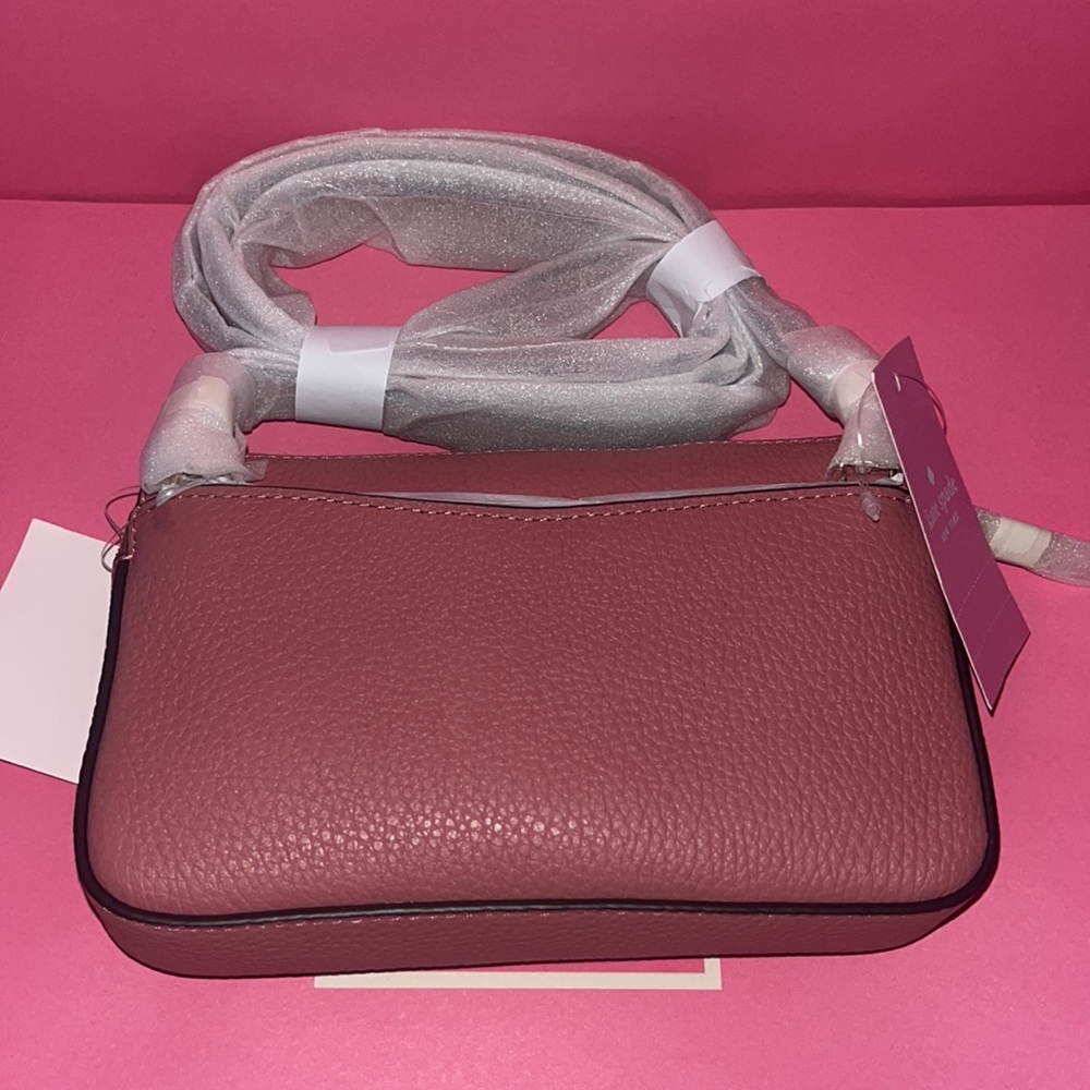 ♠️ kate spade ♠️ Leila Small Tab Leather Crossbody Bag, Pomegranate Pink - Picture 10 of 14
